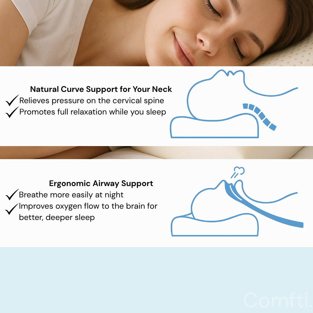 ☁️ Comfti CloudRest :  Natural Thai Latex Pillow – Breathable, Ergonomic, and Supportive for Neck & Shoulder Relief